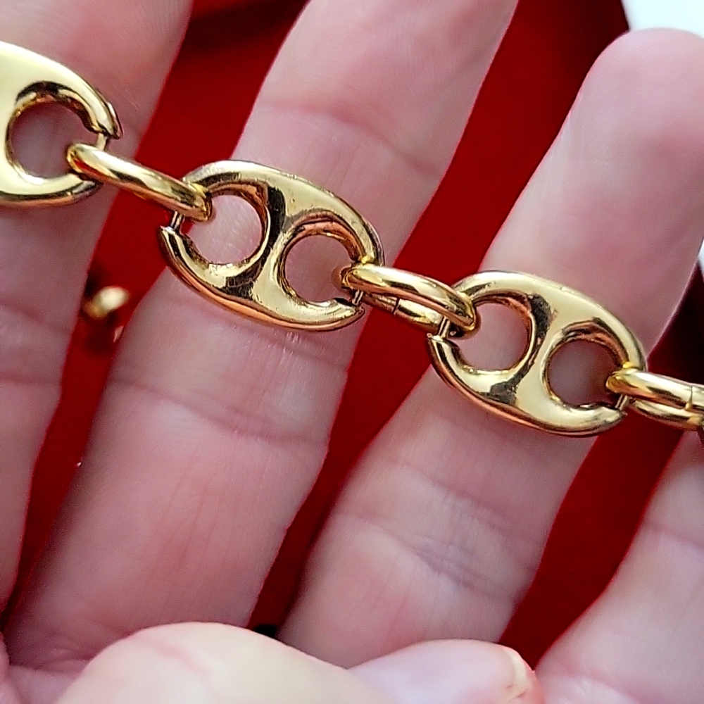 925 Gold Anchor Mariner Bracelet.